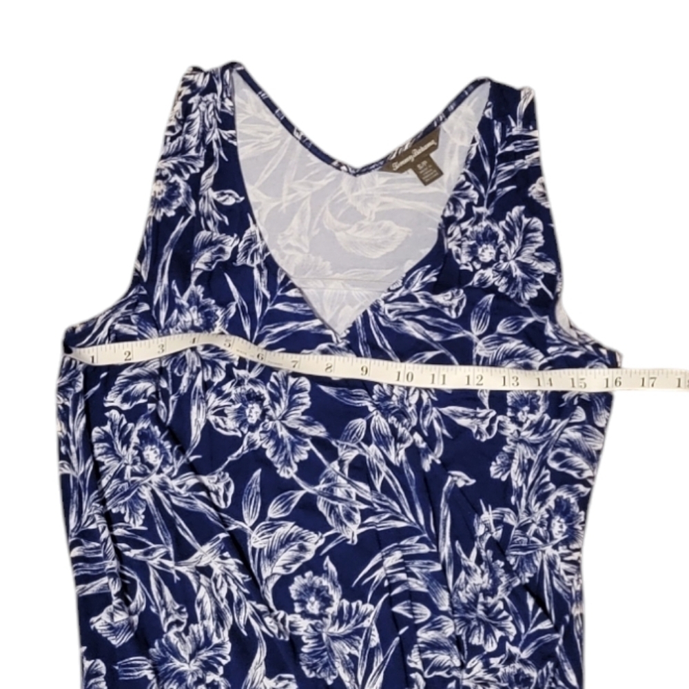 Tommy Bahama Mar-A-Sketch Maxi Dress Tropical Floral Viscose Blue White Sz Small - Picture 9 of 13